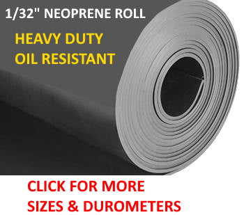 Roll of neoprene rubber 1/32"
