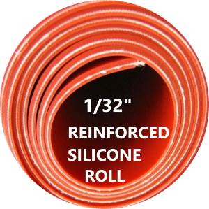 1/32" REINFORCED SILICONE RUBBER ROLL, FIBERGLASS INSERT - The Rubber Sheet Roll Store