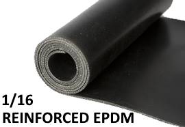 1/16" THICK REINFORCED EPDM RUBBER SHEET / REINFORCED EPDM RUBBER ROLL - The Rubber Sheet Roll Store