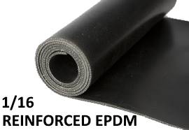 1/16" THICK REINFORCED EPDM RUBBER SHEET & ROLL - The Rubber Sheet Roll Store