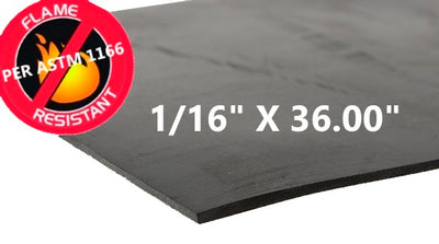 1/16" THICK X 36.00" WIDE FLAME RESISTANT RUBBER - The Rubber Sheet Roll Store